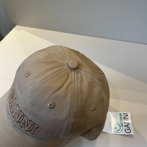Ganni Light Khaki Baseball Cap - Picture 6 of 8